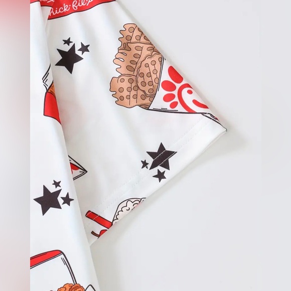 Chick-Fil-A Pajama Set - Funny Food Print Sleepwear | Soft Comfy PJs Adult small - Picture 4 of 10